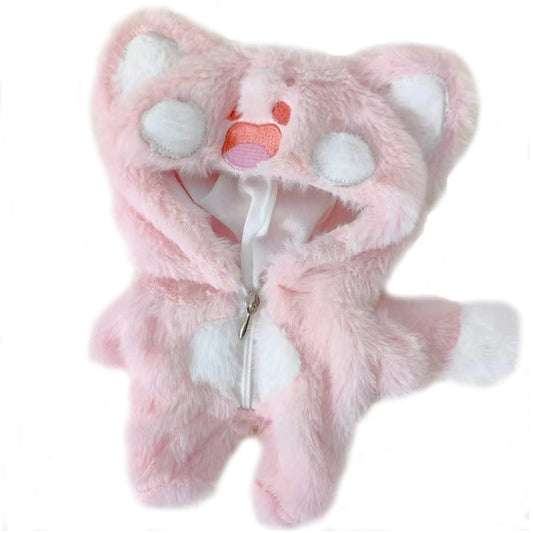 20cm Plush Doll Clothes Anime Figure Outfits for Skzoo Dolls Plush Toys Soft Stuffed Animals Cotton Doll Gift Dolls for Girl（for 20cm Doll） (PinkCat Suit)