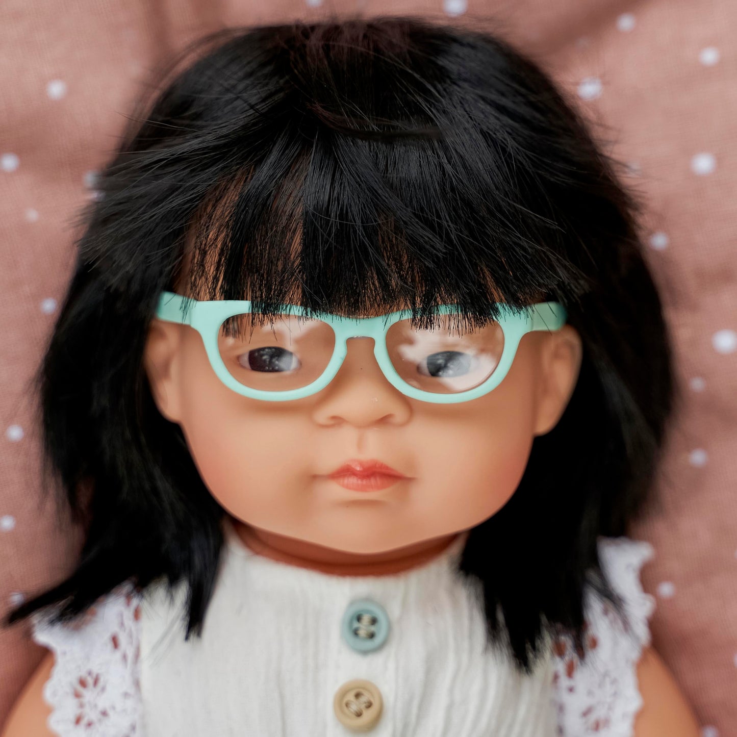 Turquoise Glasses for 15 inch Dolls. Funny accesory to give Realism to The Play