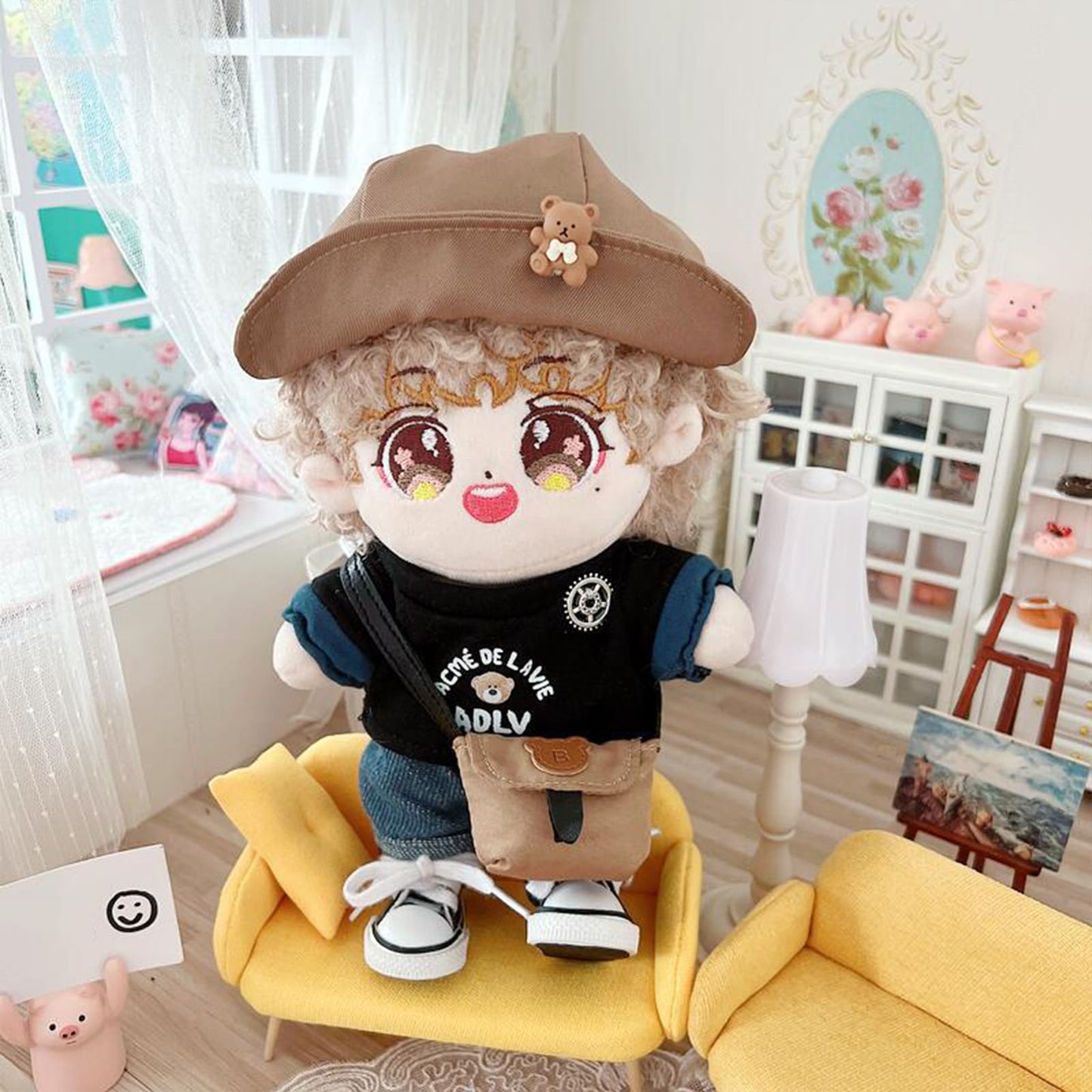 Plush Doll Clothes Set, Cute Kpop Doll Clothes for 20cm/8 inch Soft Dolls Stuffed Animals (B-5pcs)