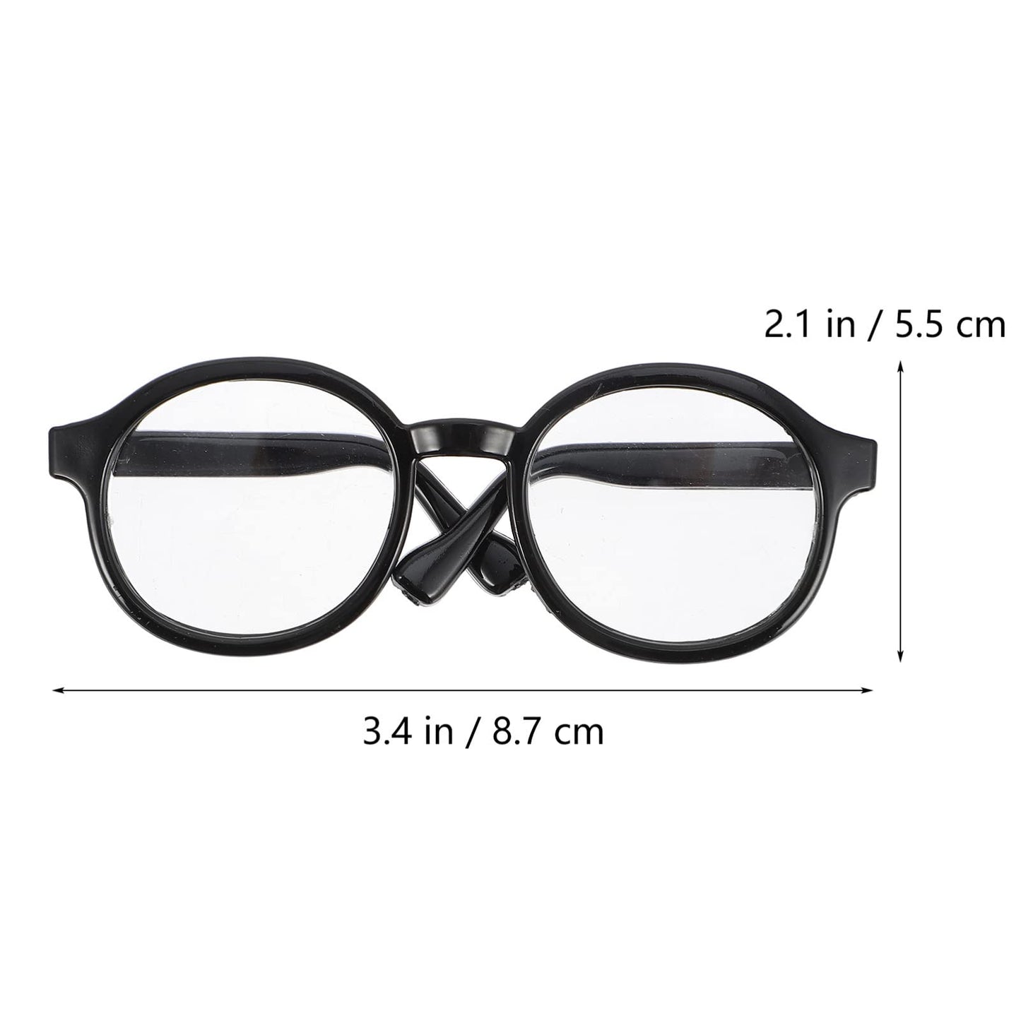 Doll Eyewear 2pcs Doll Glasses Doll Eyeglasses Doll Dress up Glasses Dolls Reading Glasses Mini Glasses Costume Supplies for 15-20cm Doll Kids Play House Black Transparent